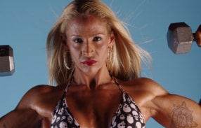 Blonde bombshell Jill Rudison works out in revealing session