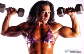 Tonia Moore working out in pink bikini